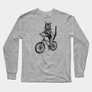 SEEMBO Cat Cycling Bicycle Bicycling Riding Bike Fun Biking Long Sleeve T-Shirt